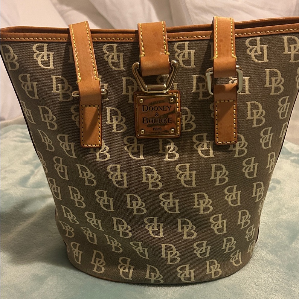 Dooney & Bourke Brown Monogram Bucket Bag